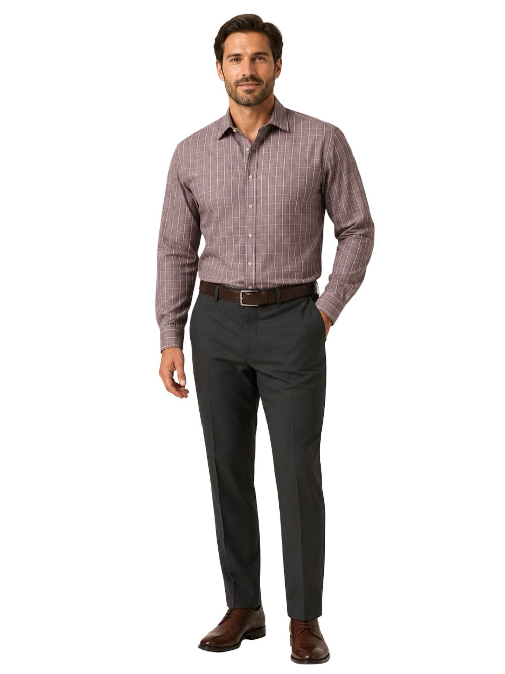 Michael Kors Men’s Non-Iron Plaid Cotton Dress Shirt XL 17 34/35